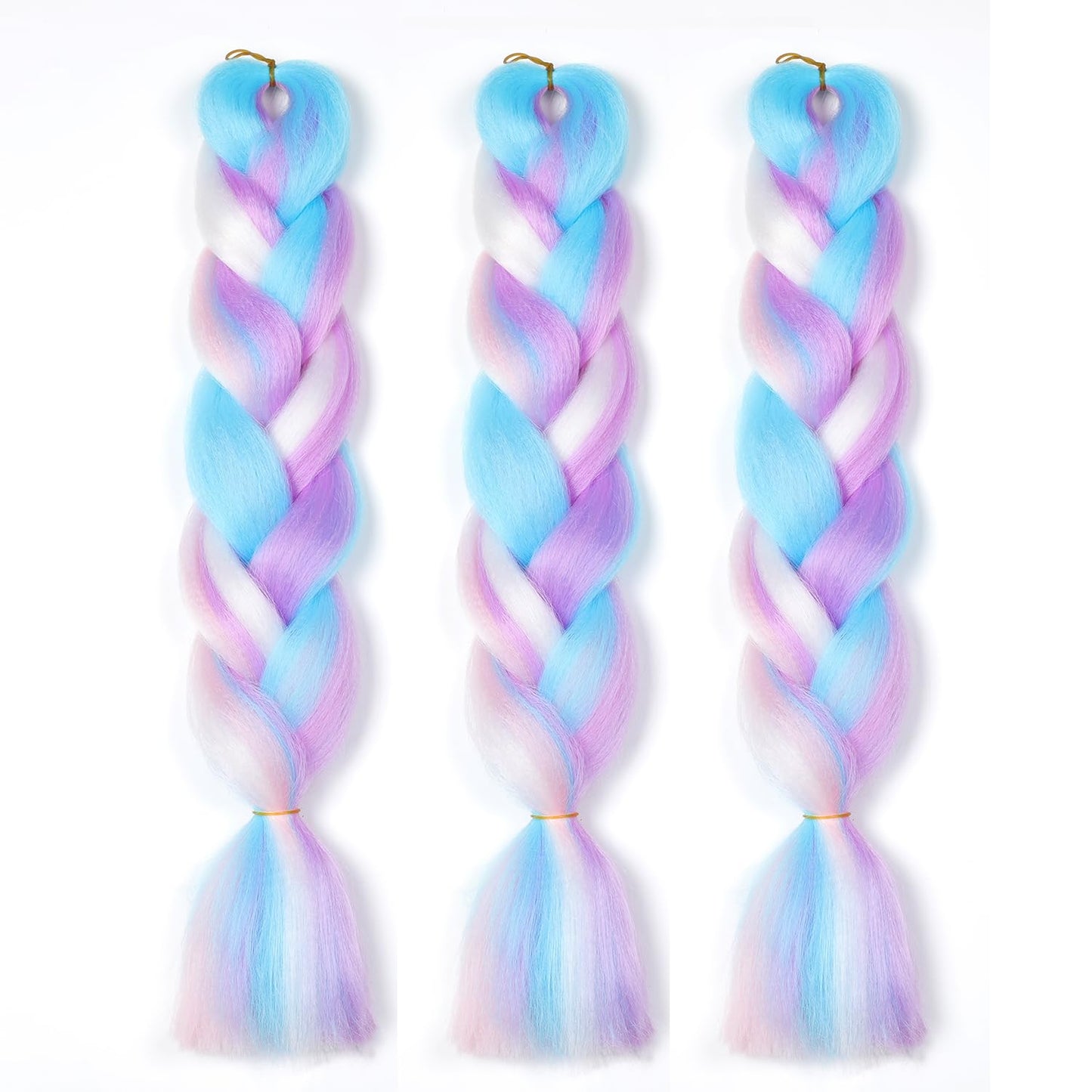 ShowJarlly Ombre Braiding Hair Extensions Synthetic Braiding Hair 24 Inch 1 Piece Box Braids Braiding Hair Extensions Dark Purple
