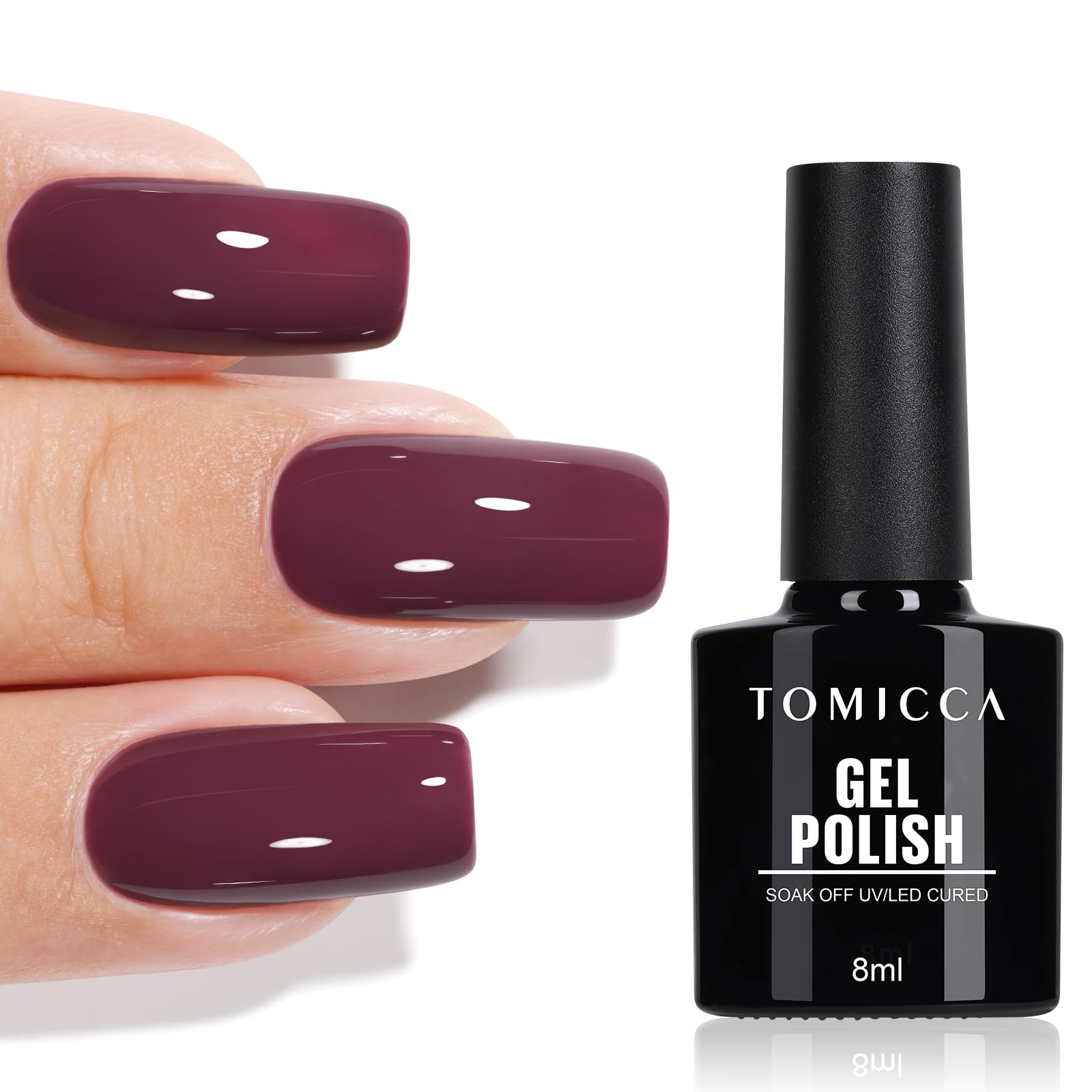 TOMICCA Semi-Permanent Nail Polish, 10 ml Semi-Permanent Natural French Gel Milky White Nail Art Gel UV LED Soak Off Manicure