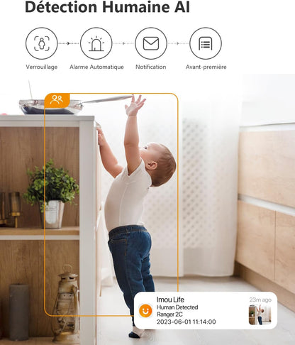 Imou 2K(3MP) WiFi Surveillance Camera Indoor 360° Smart Camera with Human Detection AI Tracking Two-Way Audio Siren Alexa Compatible for Baby/Pets