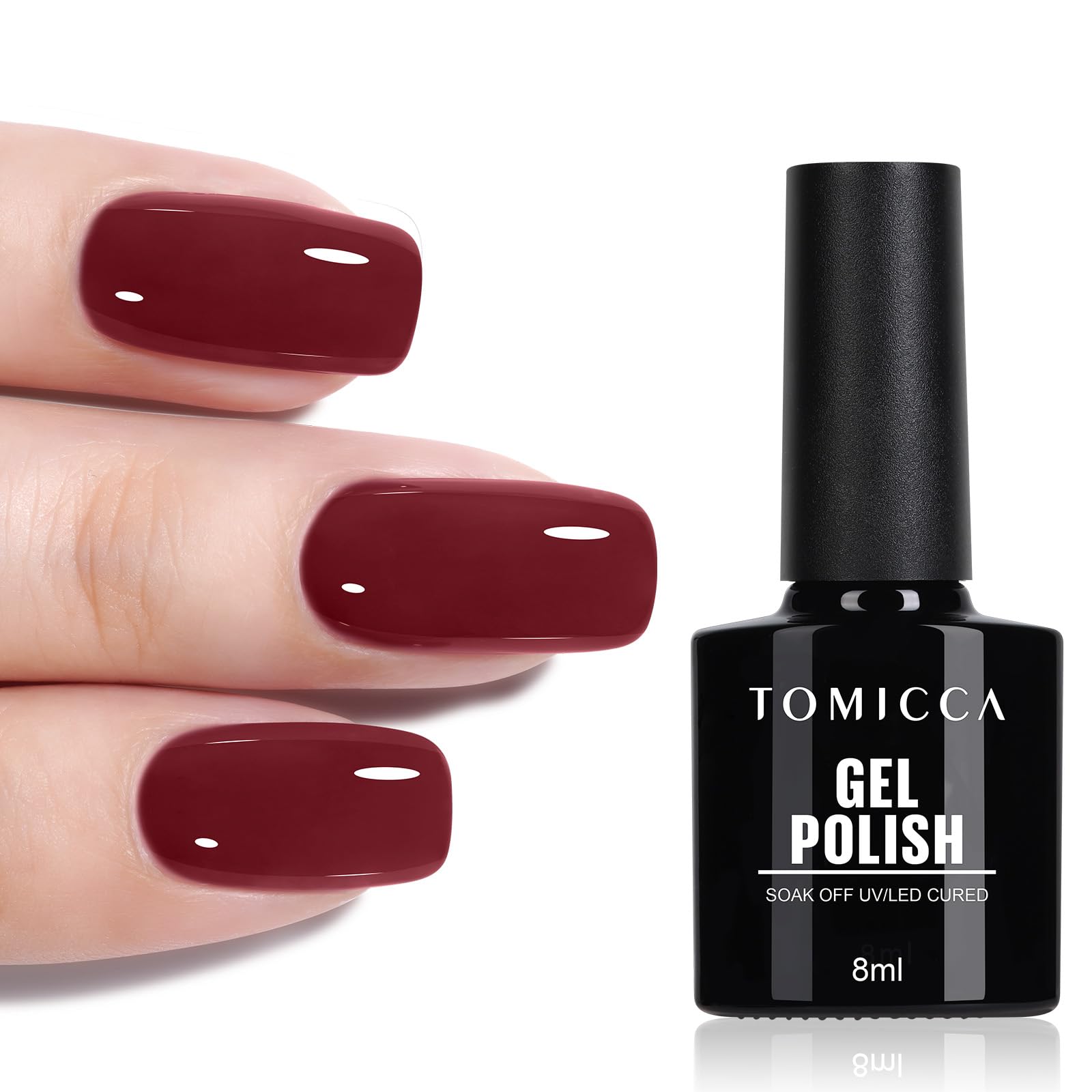 TOMICCA Semi-Permanent Nail Polish, 10 ml Semi-Permanent Natural French Gel Milky White Nail Art Gel UV LED Soak Off Manicure