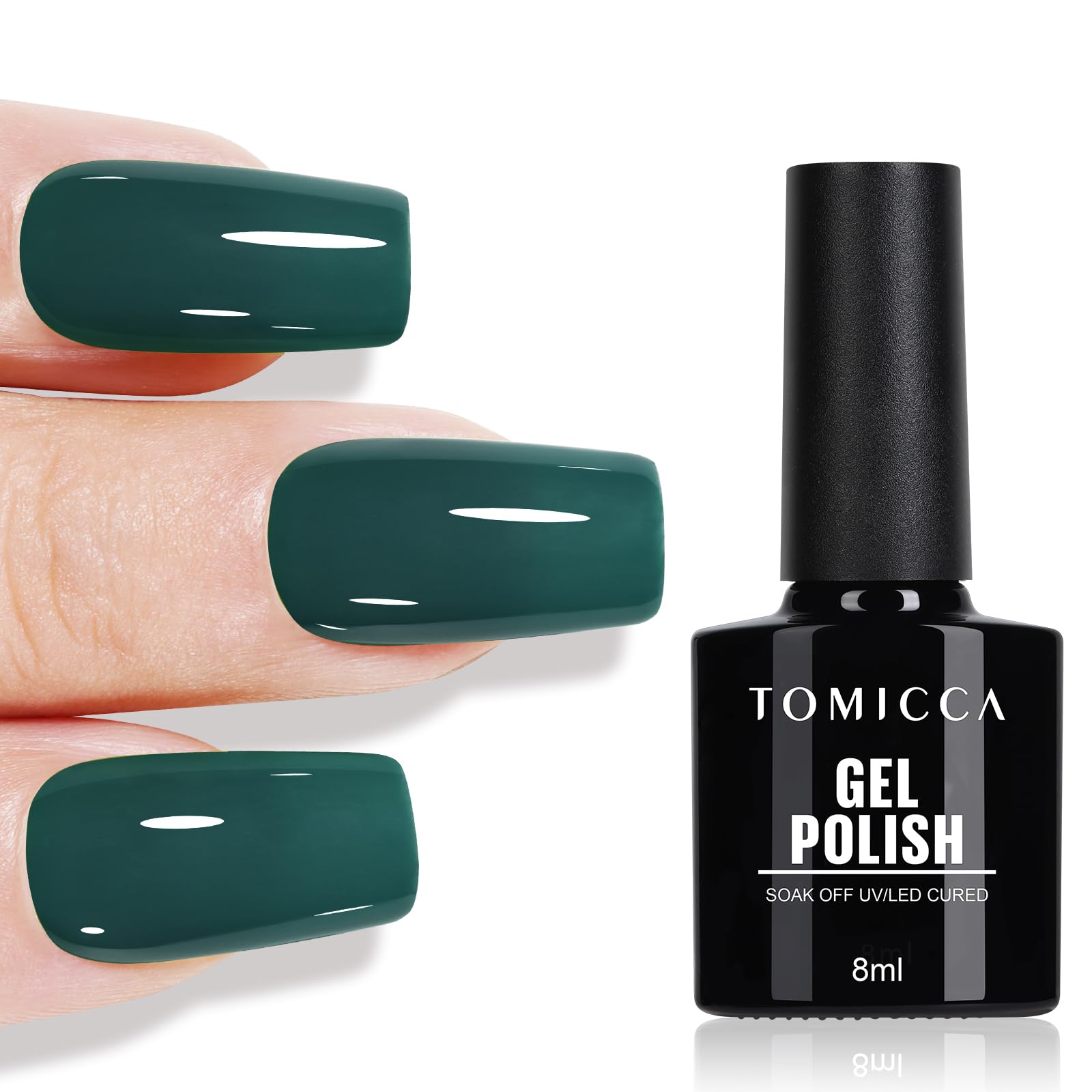 TOMICCA Semi-Permanent Nail Polish, 10 ml Semi-Permanent Natural French Gel Milky White Nail Art Gel UV LED Soak Off Manicure