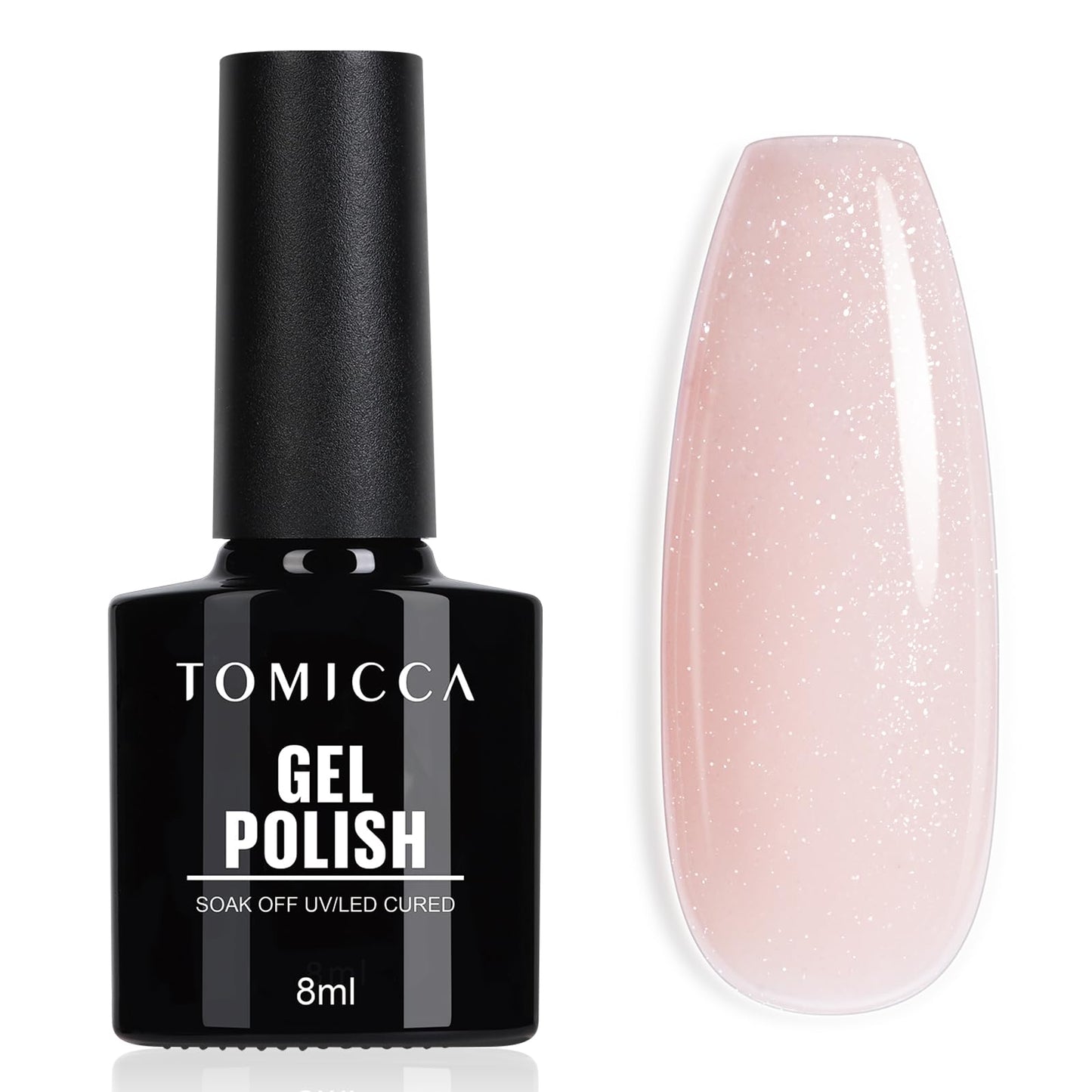 TOMICCA Semi-Permanent Nail Polish, 10 ml Semi-Permanent Natural French Gel Milky White Nail Art Gel UV LED Soak Off Manicure