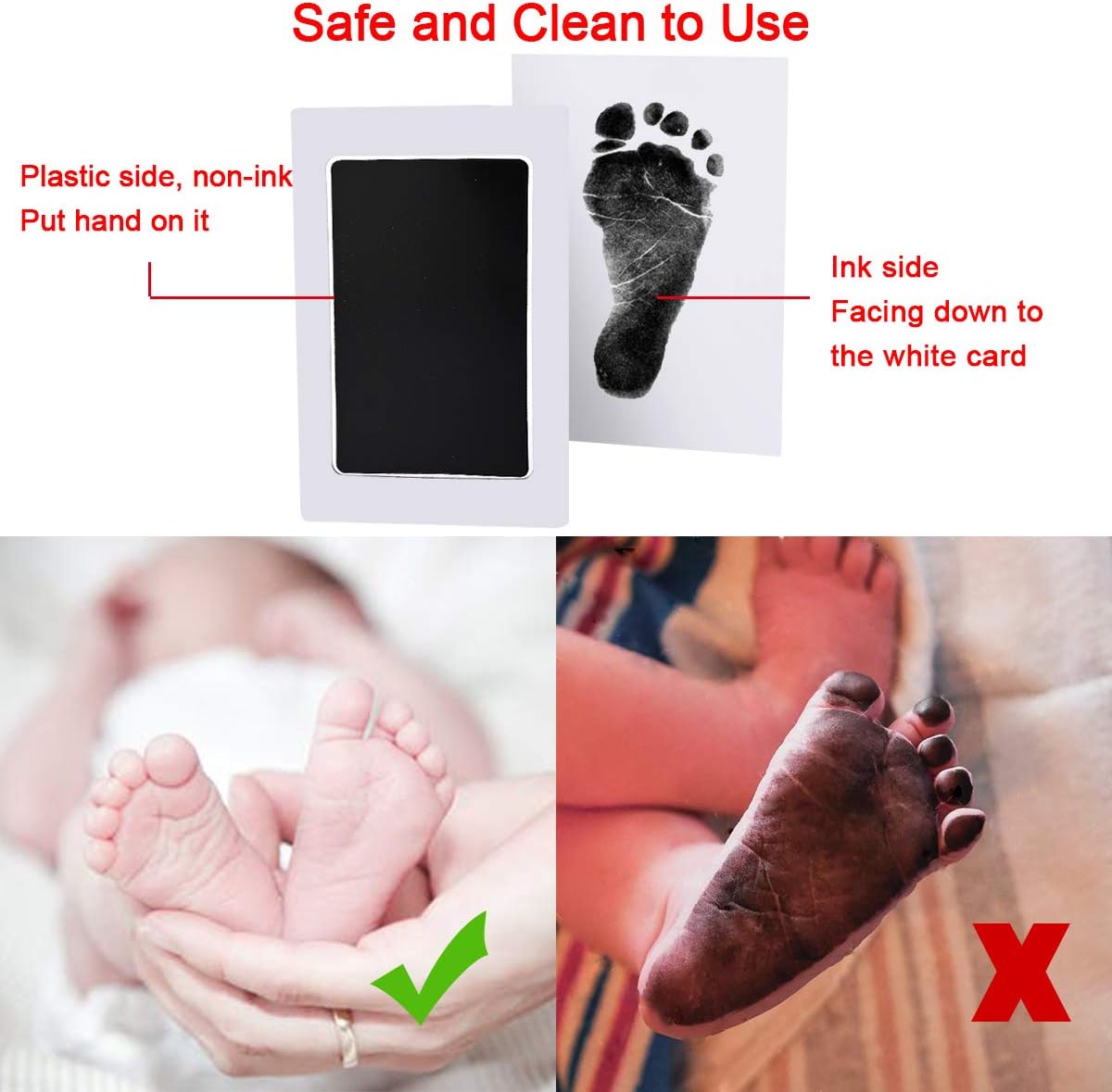 Baby Nabance Children's Footprint Kit - Clean Touch Footprint - Baby Handprint - Footprint - Child - Newborns Shower Gift - Baby Souvenir