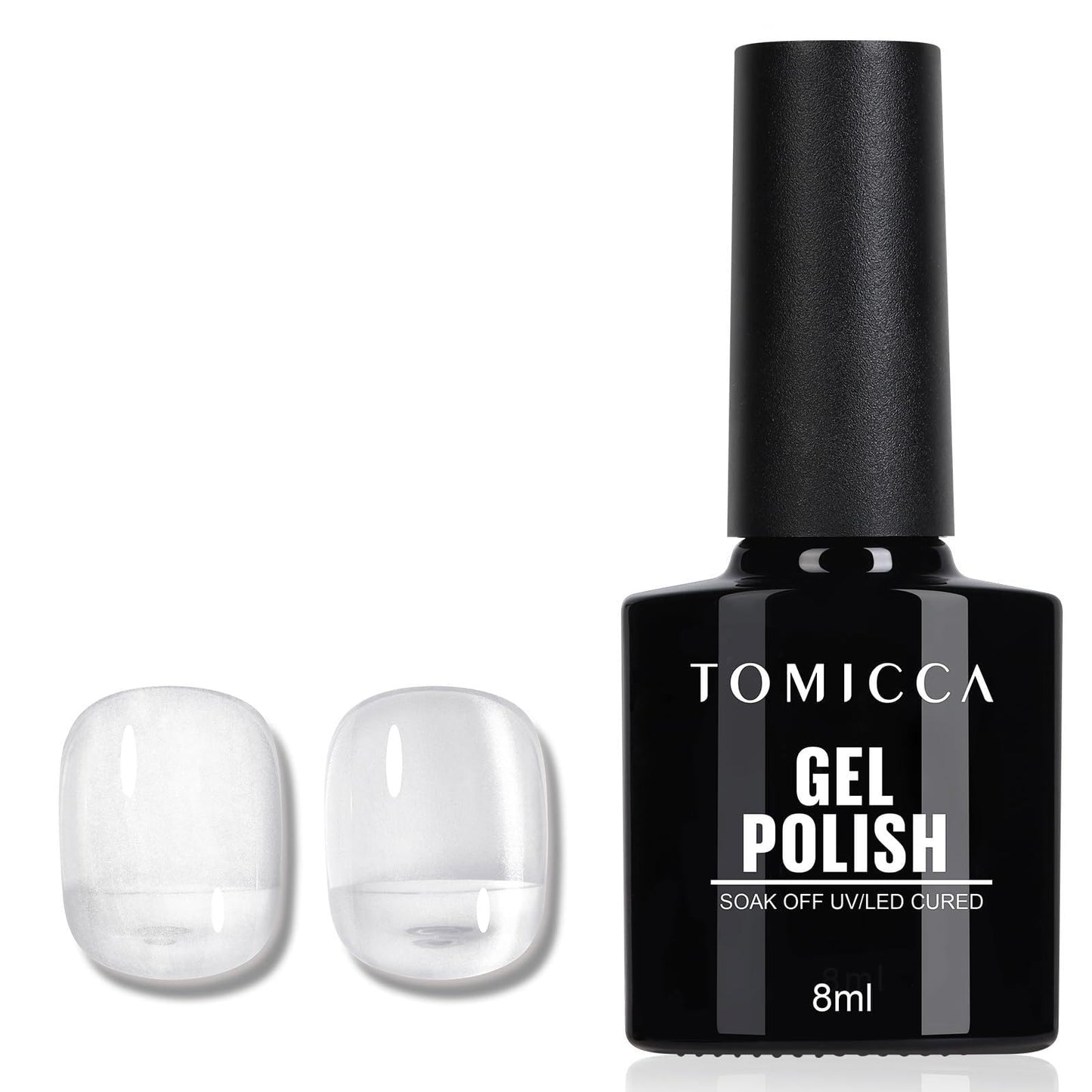 TOMICCA Semi-Permanent Nail Polish, 10 ml Semi-Permanent Natural French Gel Milky White Nail Art Gel UV LED Soak Off Manicure