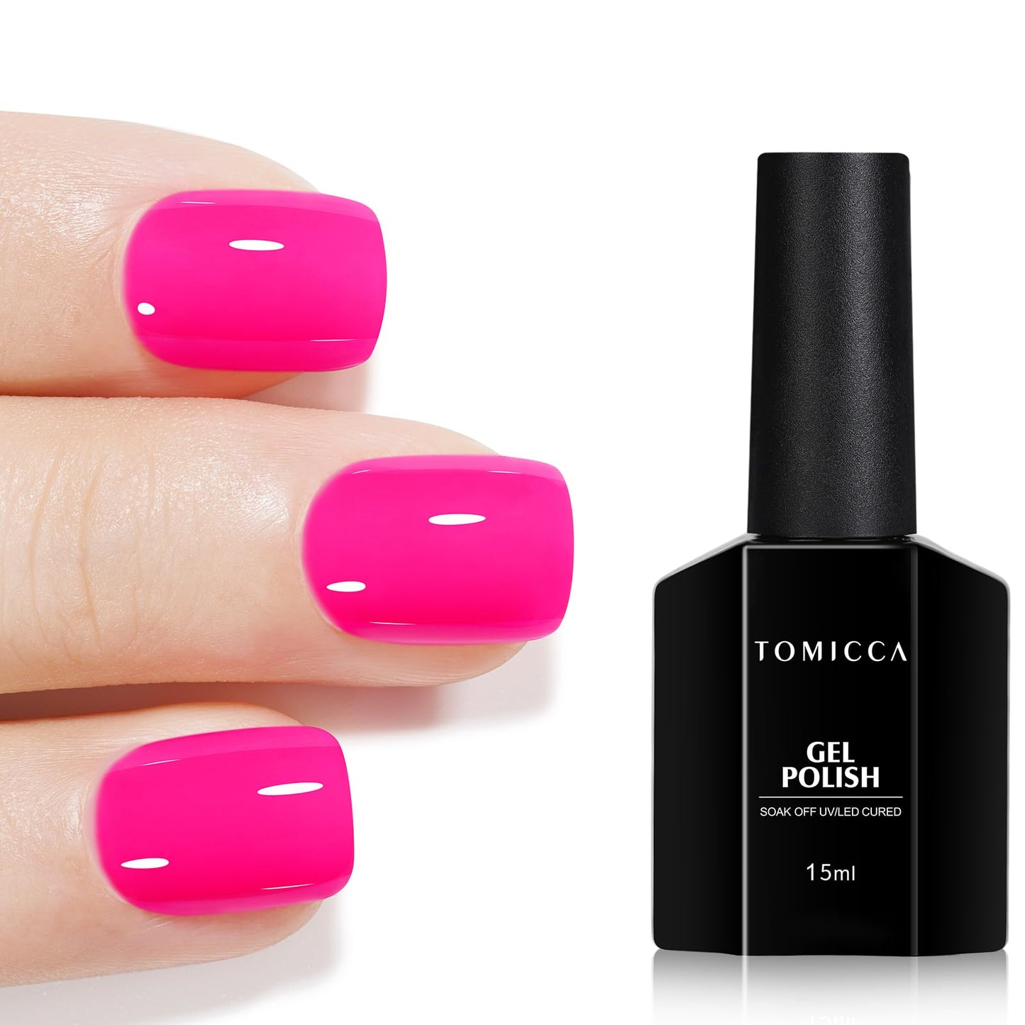 TOMICCA Semi-Permanent Nail Polish, 10 ml Semi-Permanent Natural French Gel Milky White Nail Art Gel UV LED Soak Off Manicure