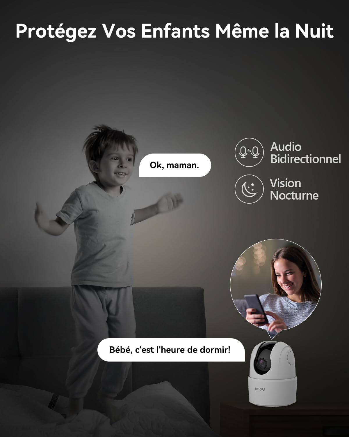 Imou 2K(3MP) WiFi Surveillance Camera Indoor 360° Smart Camera with Human Detection AI Tracking Two-Way Audio Siren Alexa Compatible for Baby/Pets