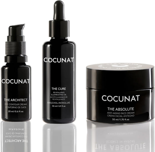 COCUNAT - Anti-ageing Repair Routine Set - Cream + Serum + Eye Contour - Treatment of signs of age - Lifting effect - Hyaluronic Acid and Retinol Like - All Skin Types