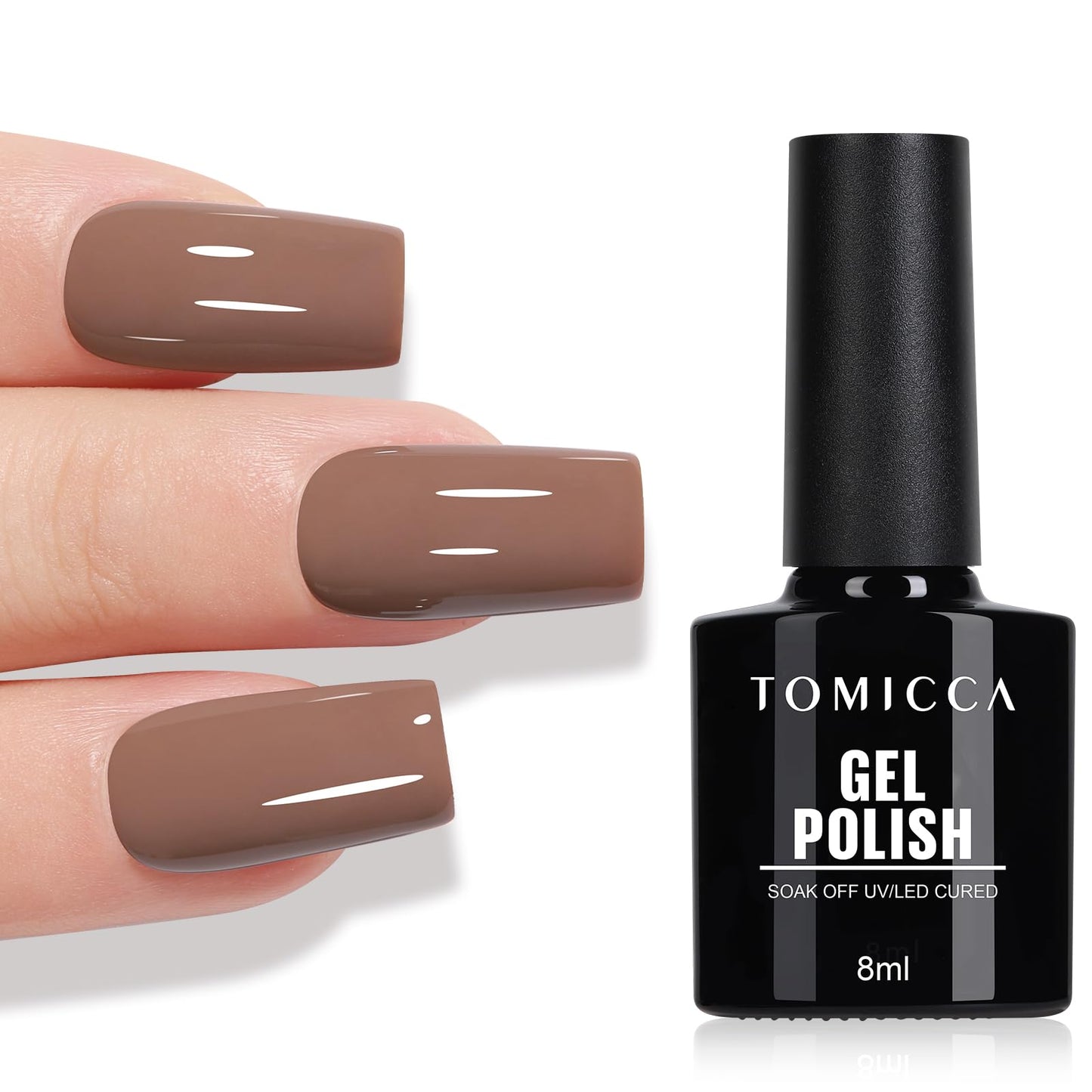 TOMICCA Semi-Permanent Nail Polish, 10 ml Semi-Permanent Natural French Gel Milky White Nail Art Gel UV LED Soak Off Manicure