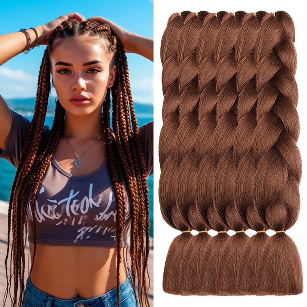 ShowJarlly Ombre Braiding Hair Extensions Synthetic Braiding Hair 24 Inch 1 Piece Box Braids Braiding Hair Extensions Dark Purple