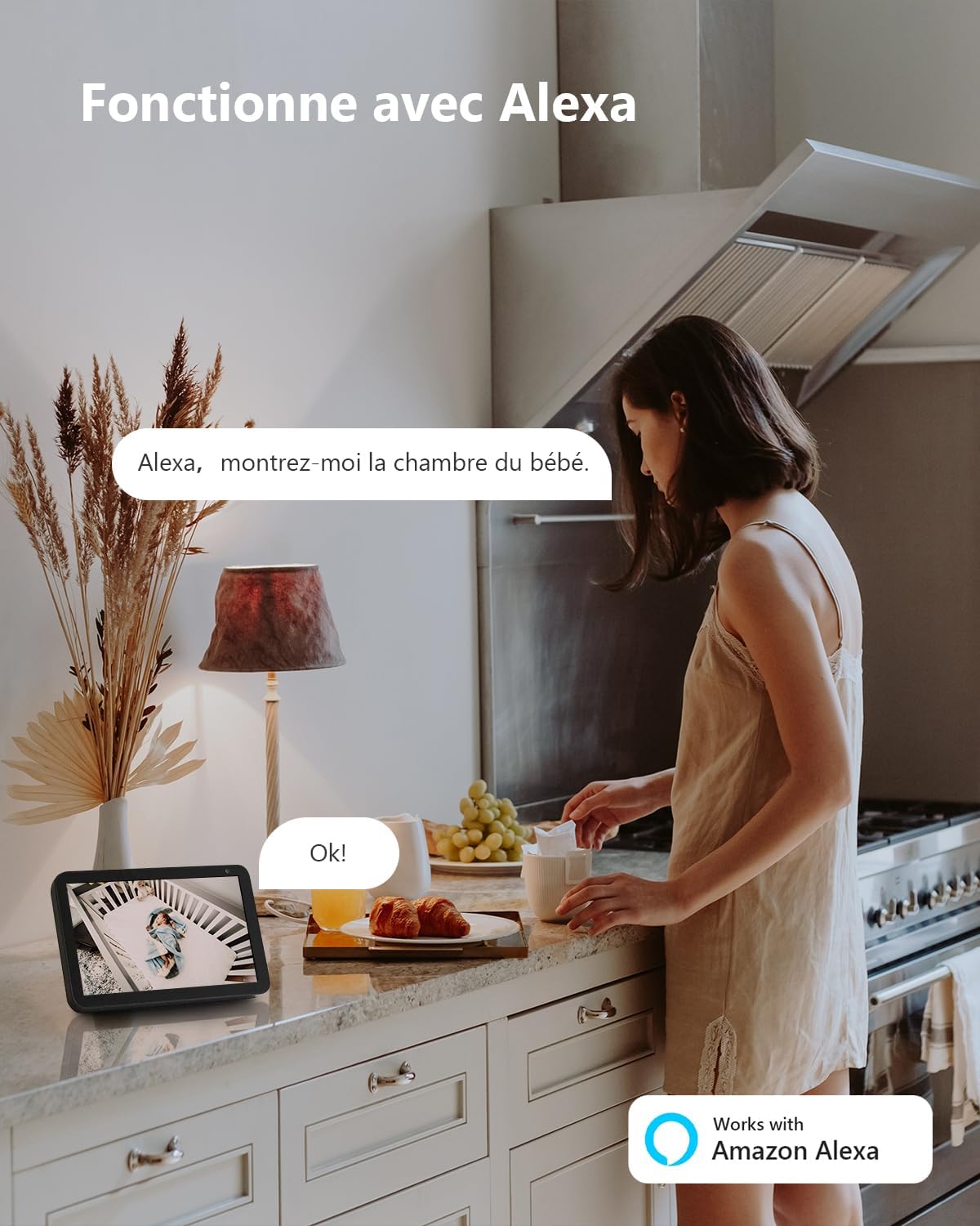 Imou 2K(3MP) WiFi Surveillance Camera Indoor 360° Smart Camera with Human Detection AI Tracking Two-Way Audio Siren Alexa Compatible for Baby/Pets
