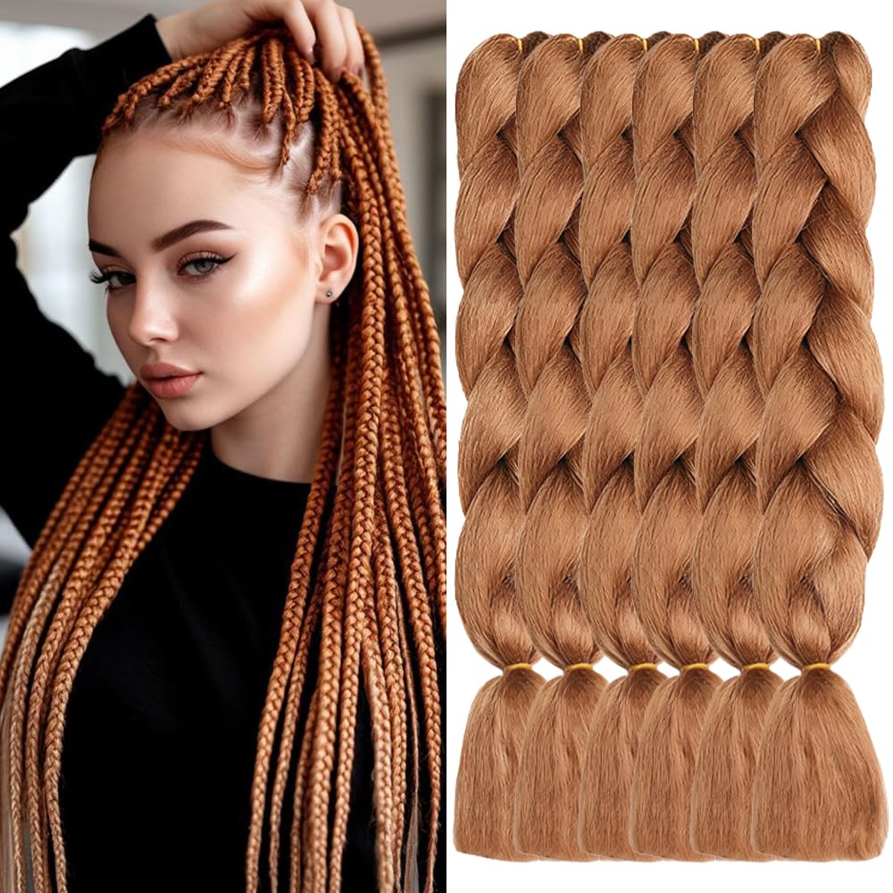 ShowJarlly Ombre Braiding Hair Extensions Synthetic Braiding Hair 24 Inch 1 Piece Box Braids Braiding Hair Extensions Dark Purple