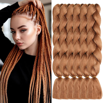 ShowJarlly Ombre Braiding Hair Extensions Synthetic Braiding Hair 24 Inch 1 Piece Box Braids Braiding Hair Extensions Dark Purple