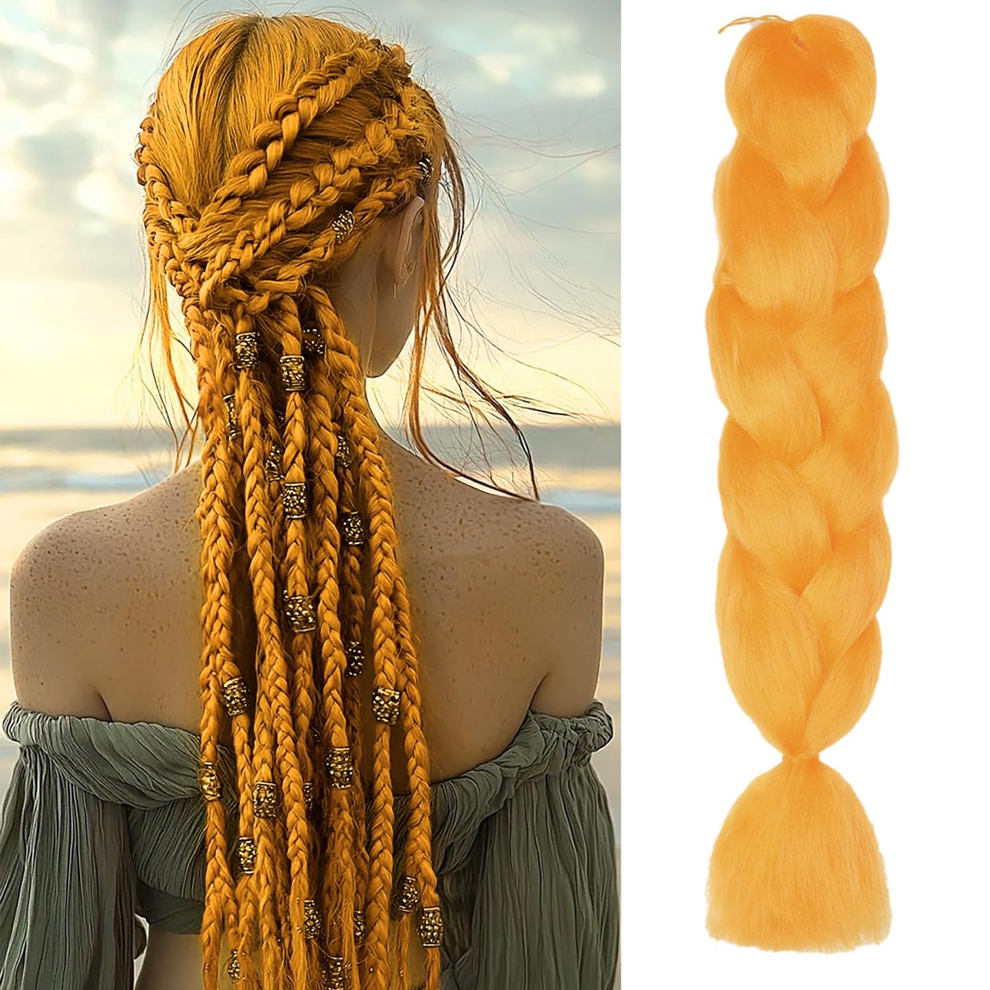 ShowJarlly Ombre Braiding Hair Extensions Synthetic Braiding Hair 24 Inch 1 Piece Box Braids Braiding Hair Extensions Dark Purple