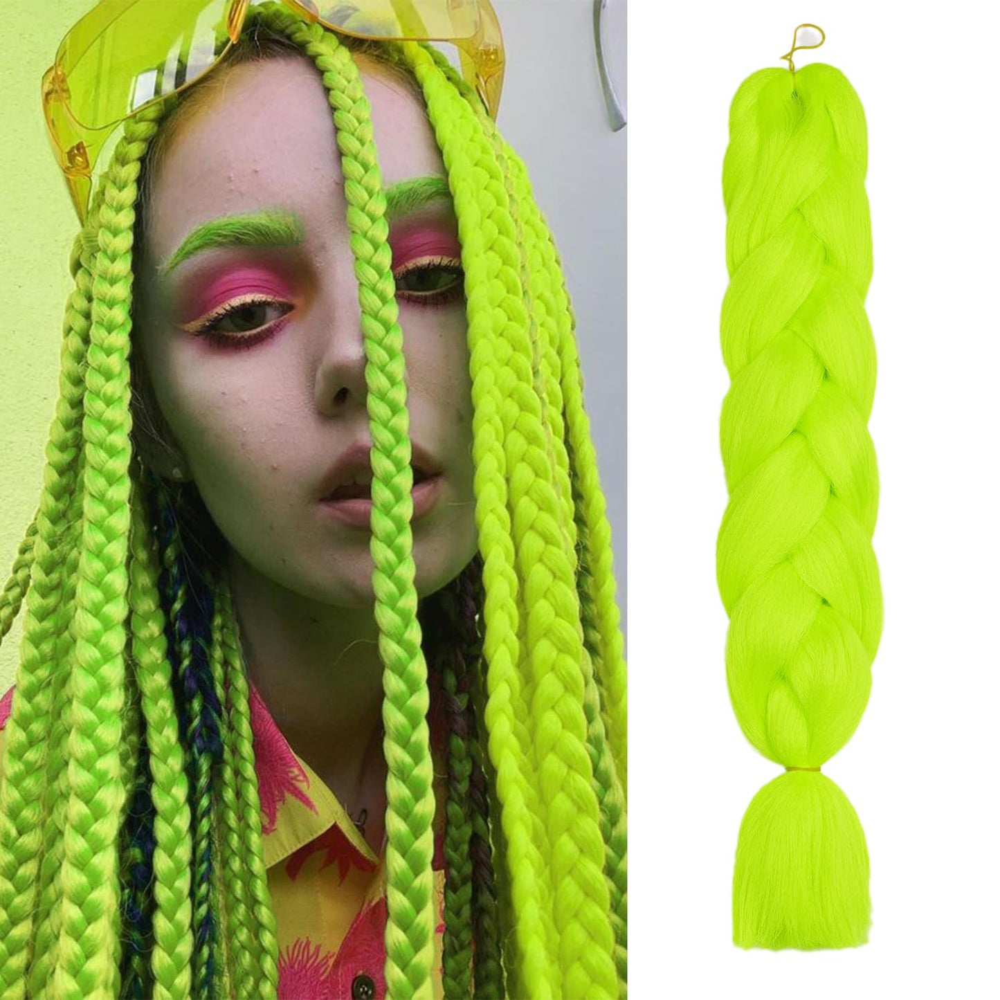 ShowJarlly Ombre Braiding Hair Extensions Synthetic Braiding Hair 24 Inch 1 Piece Box Braids Braiding Hair Extensions Dark Purple