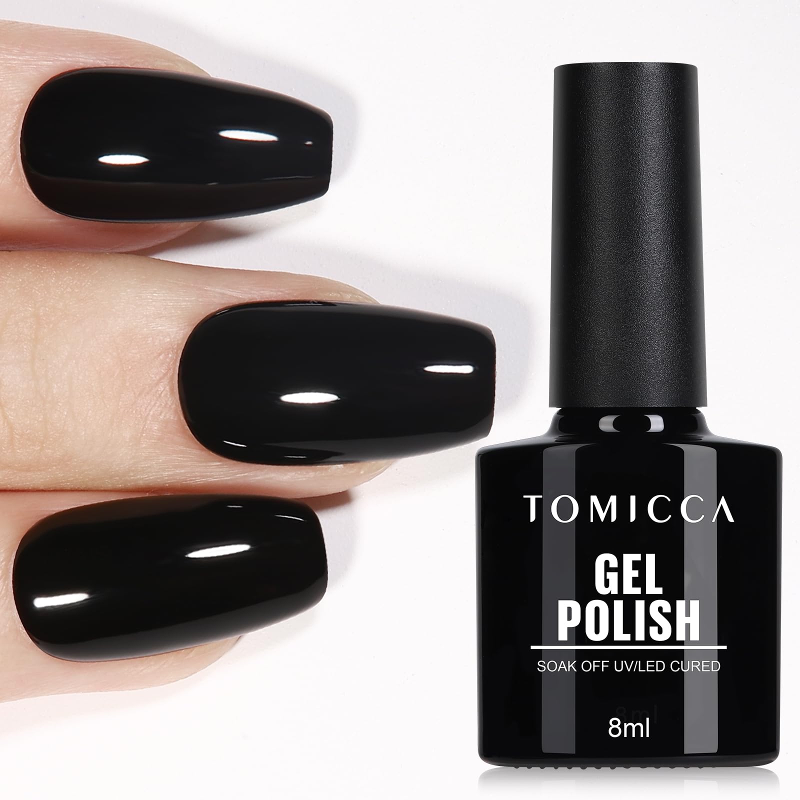 TOMICCA Semi-Permanent Nail Polish, 10 ml Semi-Permanent Natural French Gel Milky White Nail Art Gel UV LED Soak Off Manicure