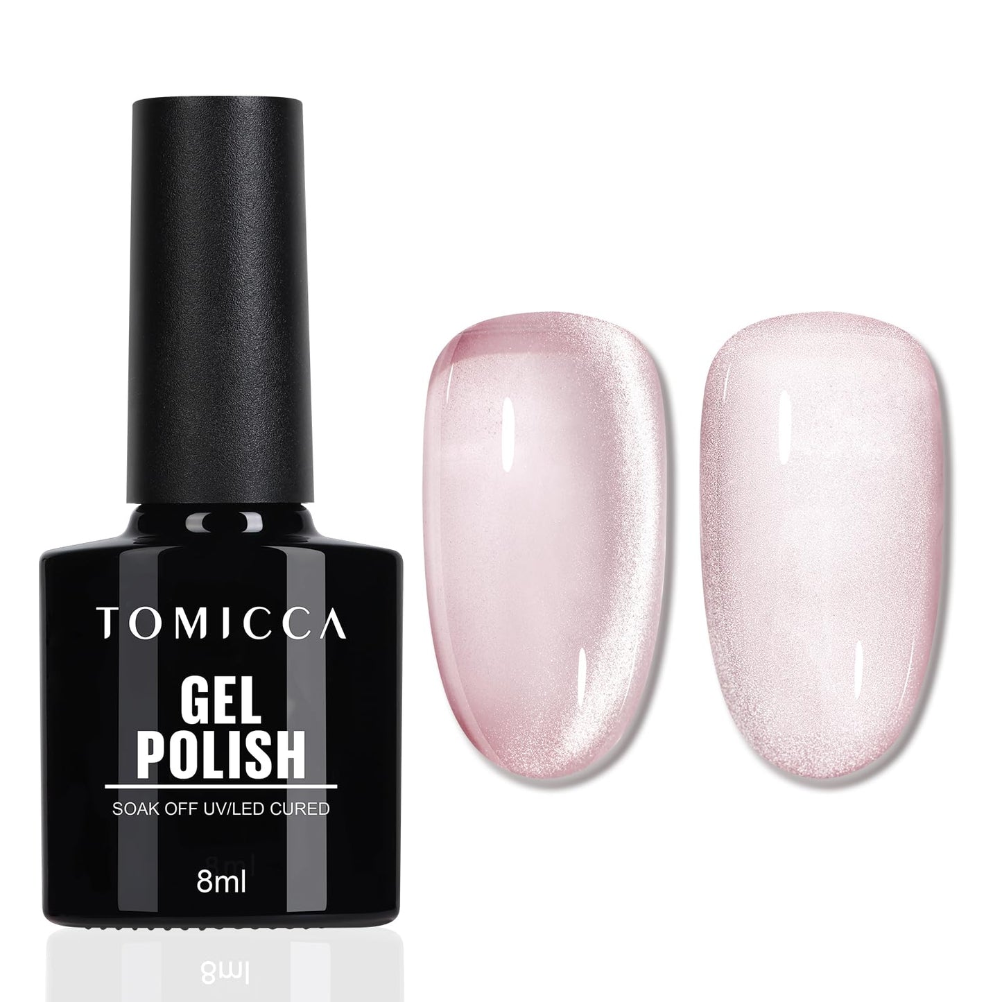 TOMICCA Semi-Permanent Nail Polish, 10 ml Semi-Permanent Natural French Gel Milky White Nail Art Gel UV LED Soak Off Manicure
