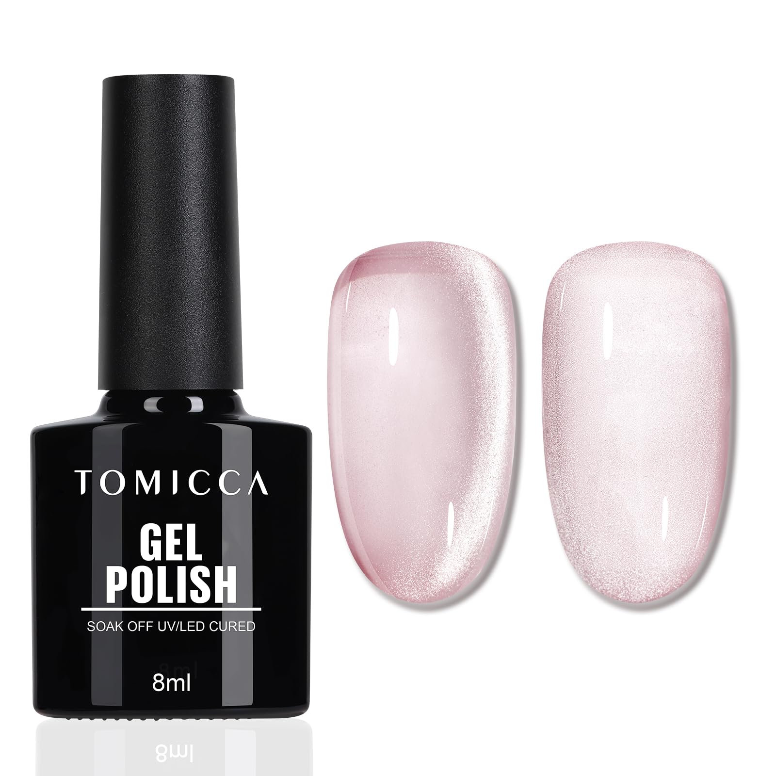 TOMICCA Semi-Permanent Nail Polish, 10 ml Semi-Permanent Natural French Gel Milky White Nail Art Gel UV LED Soak Off Manicure