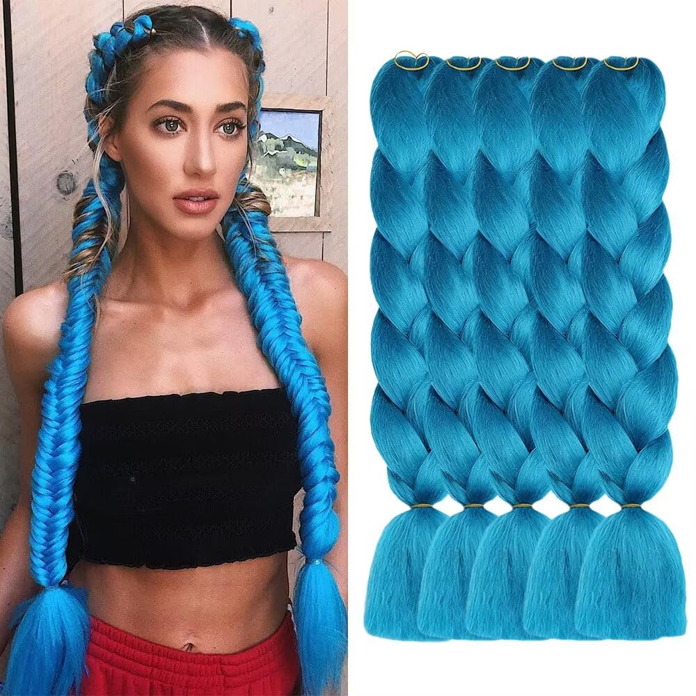 ShowJarlly Ombre Braiding Hair Extensions Synthetic Braiding Hair 24 Inch 1 Piece Box Braids Braiding Hair Extensions Dark Purple
