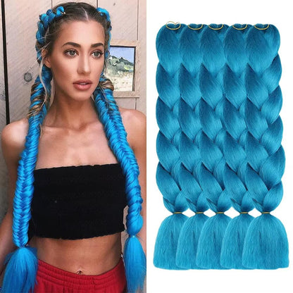 ShowJarlly Ombre Braiding Hair Extensions Synthetic Braiding Hair 24 Inch 1 Piece Box Braids Braiding Hair Extensions Dark Purple