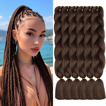 ShowJarlly Ombre Braiding Hair Extensions Synthetic Braiding Hair 24 Inch 1 Piece Box Braids Braiding Hair Extensions Dark Purple