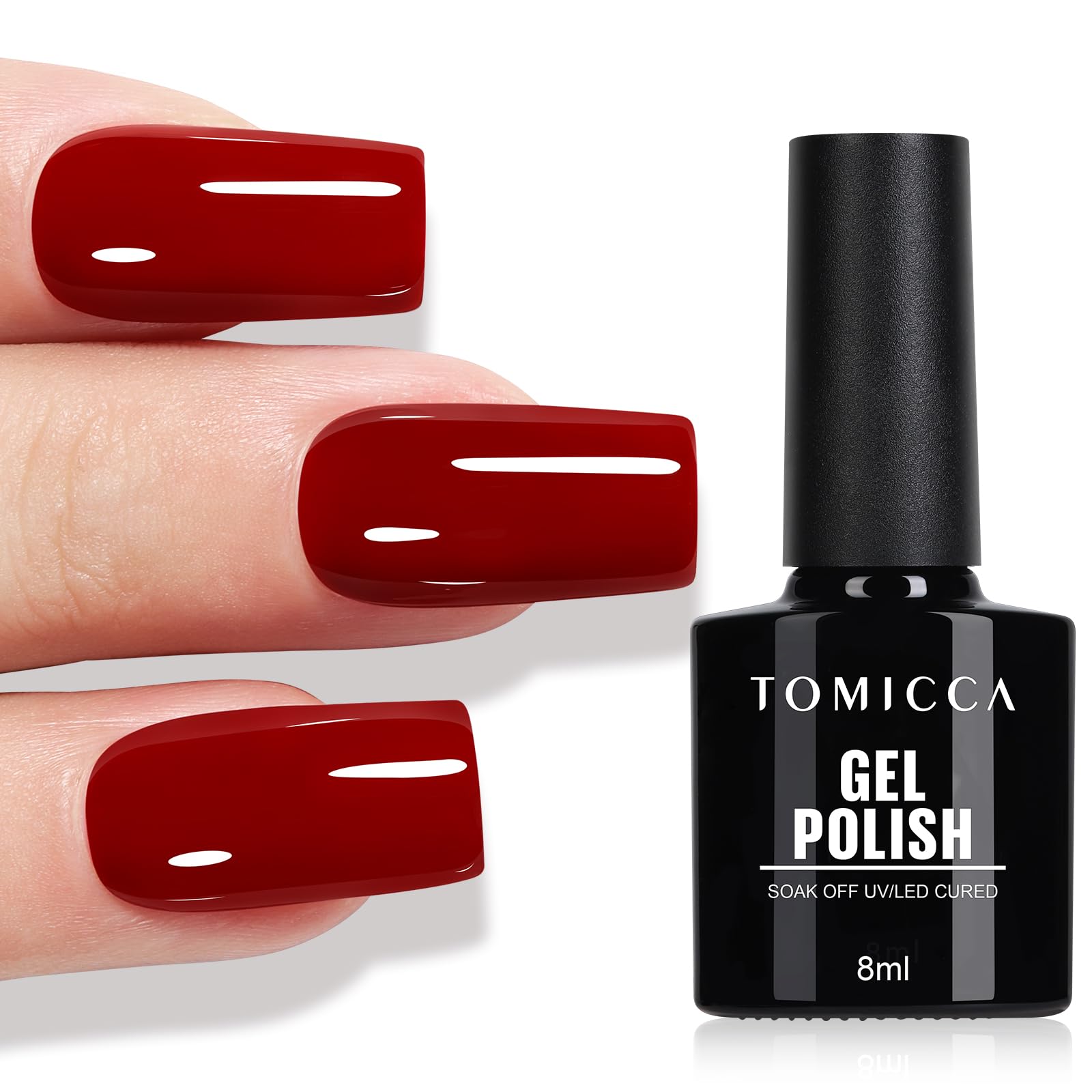 TOMICCA Semi-Permanent Nail Polish, 10 ml Semi-Permanent Natural French Gel Milky White Nail Art Gel UV LED Soak Off Manicure