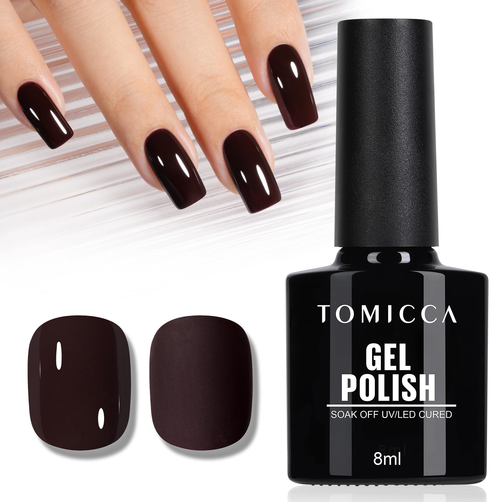 TOMICCA Semi-Permanent Nail Polish, 10 ml Semi-Permanent Natural French Gel Milky White Nail Art Gel UV LED Soak Off Manicure