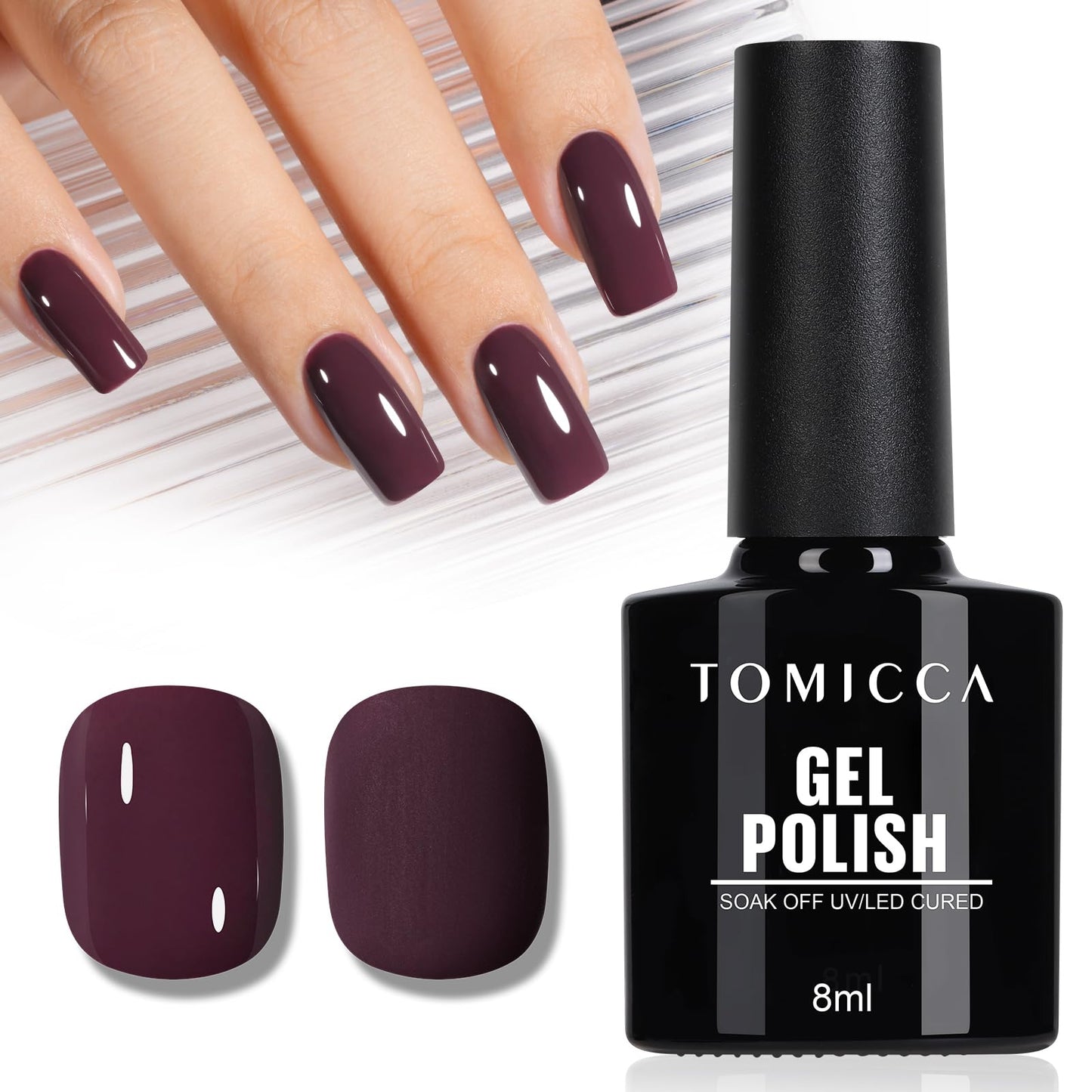 TOMICCA Semi-Permanent Nail Polish, 10 ml Semi-Permanent Natural French Gel Milky White Nail Art Gel UV LED Soak Off Manicure