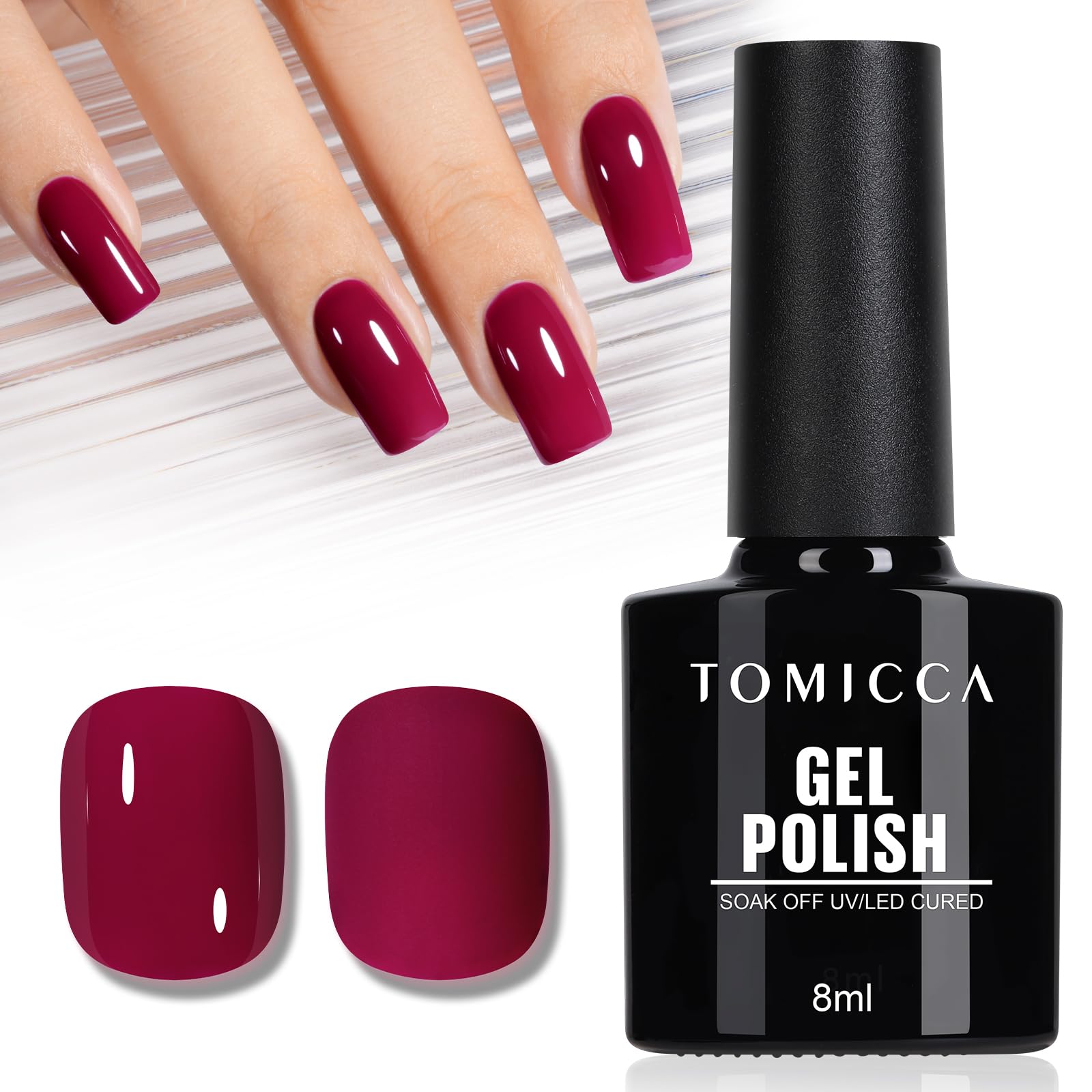 TOMICCA Semi-Permanent Nail Polish, 10 ml Semi-Permanent Natural French Gel Milky White Nail Art Gel UV LED Soak Off Manicure