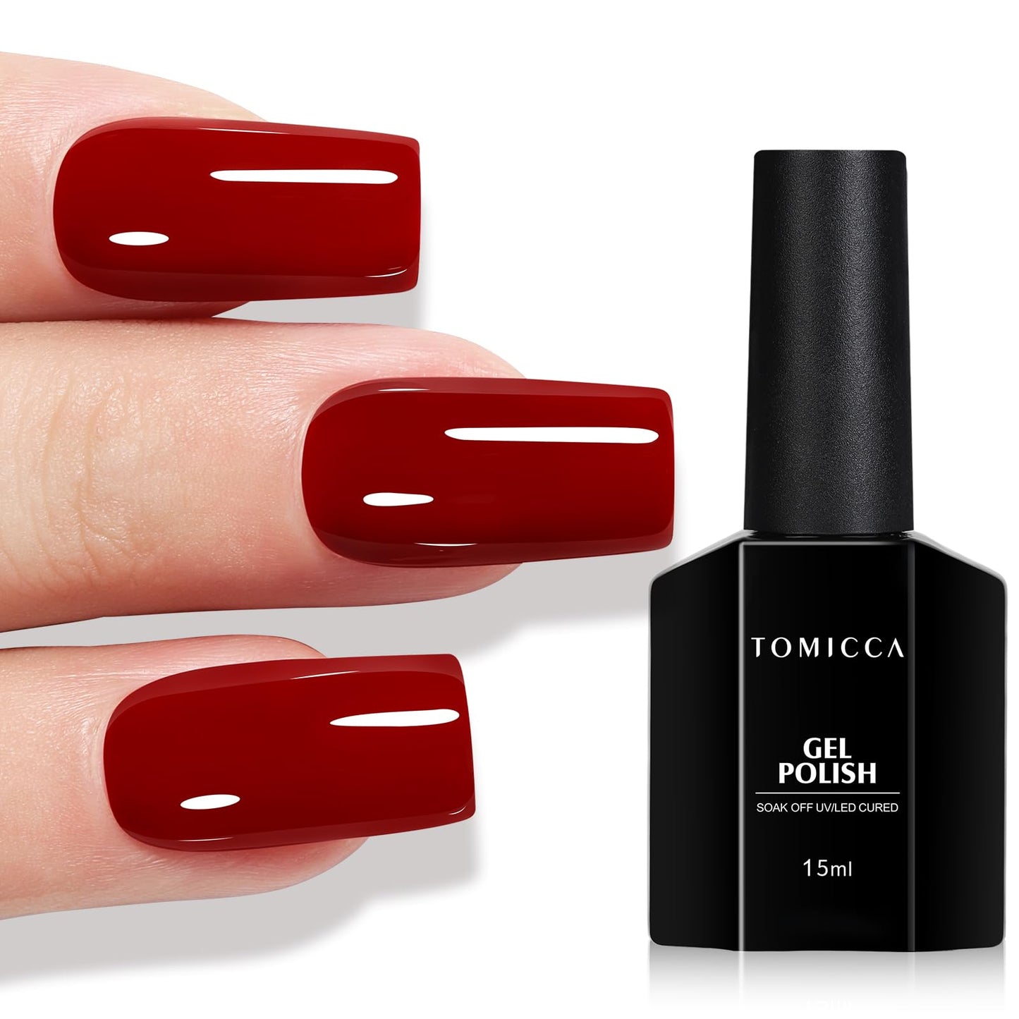 TOMICCA Semi-Permanent Nail Polish, 10 ml Semi-Permanent Natural French Gel Milky White Nail Art Gel UV LED Soak Off Manicure