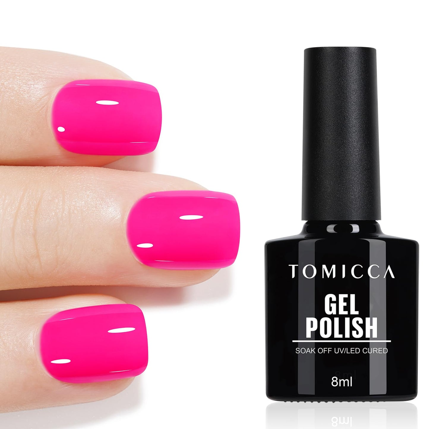 TOMICCA Semi-Permanent Nail Polish, 10 ml Semi-Permanent Natural French Gel Milky White Nail Art Gel UV LED Soak Off Manicure