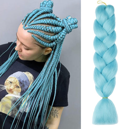 ShowJarlly Ombre Braiding Hair Extensions Synthetic Braiding Hair 24 Inch 1 Piece Box Braids Braiding Hair Extensions Dark Purple