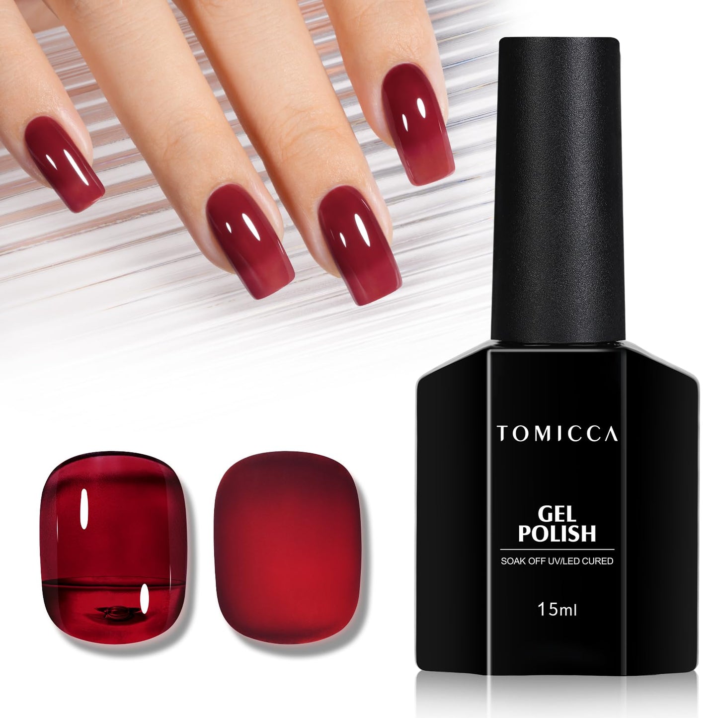 TOMICCA Semi-Permanent Nail Polish, 10 ml Semi-Permanent Natural French Gel Milky White Nail Art Gel UV LED Soak Off Manicure