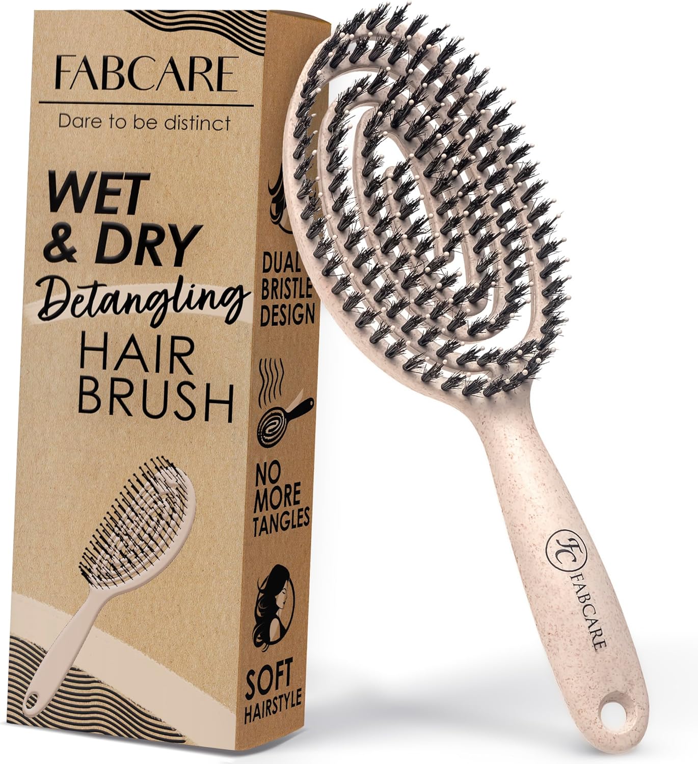 Brosse à cheveux Poils de sanglier 