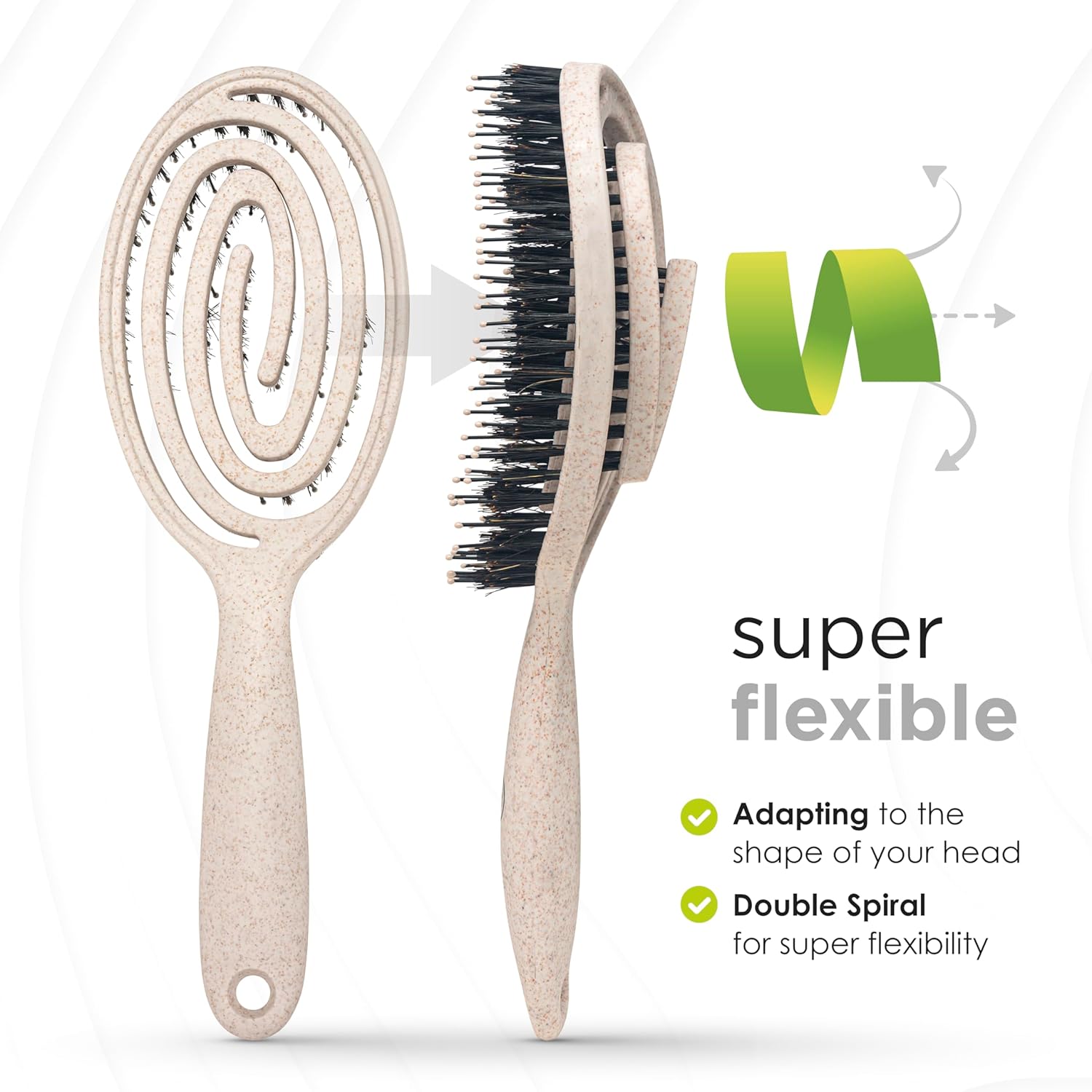 Brosse à cheveux Poils de sanglier 