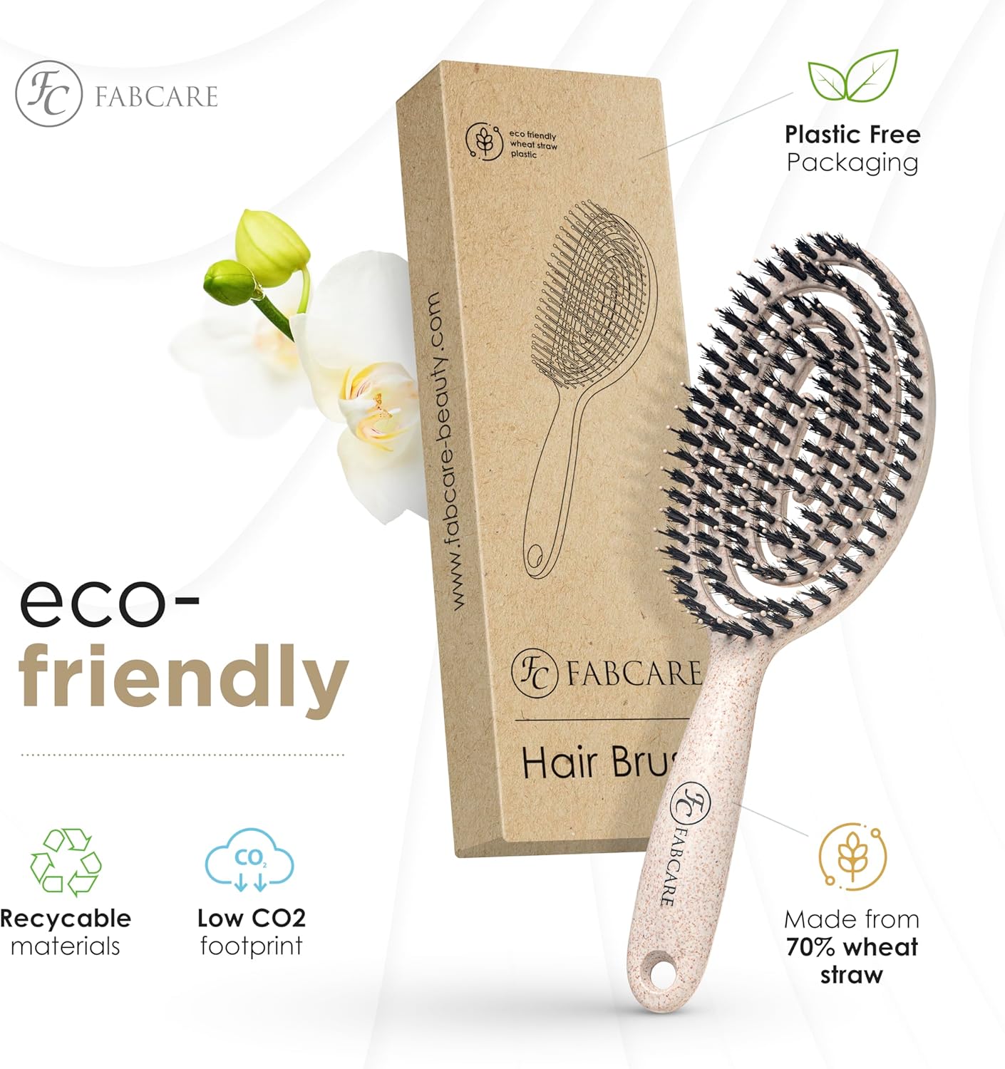 Brosse à cheveux Poils de sanglier 