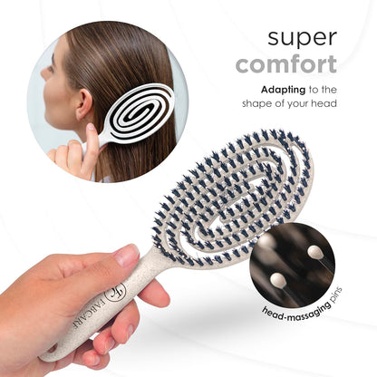 Brosse à cheveux Poils de sanglier 