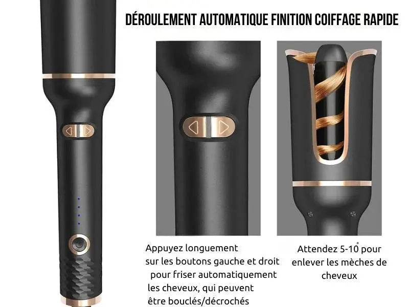 Fer à friser rotation automatique soin femme coiffure