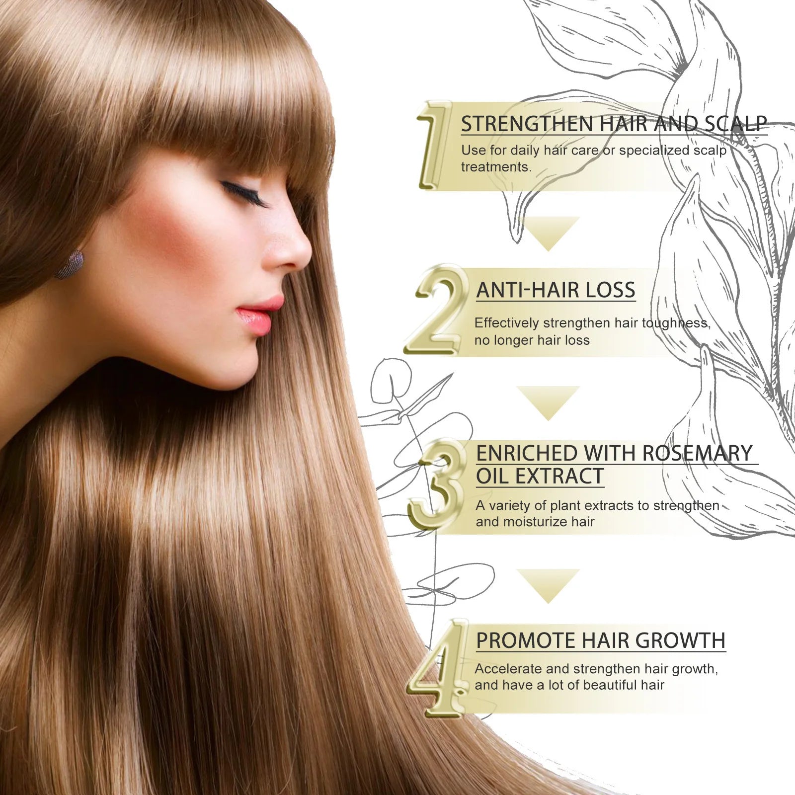 Huile essentielle romarin soin cheveux femme
