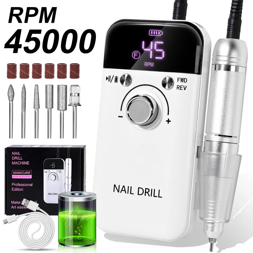 Perceuse à ongles électrique professionnelle 45000 tr/min
