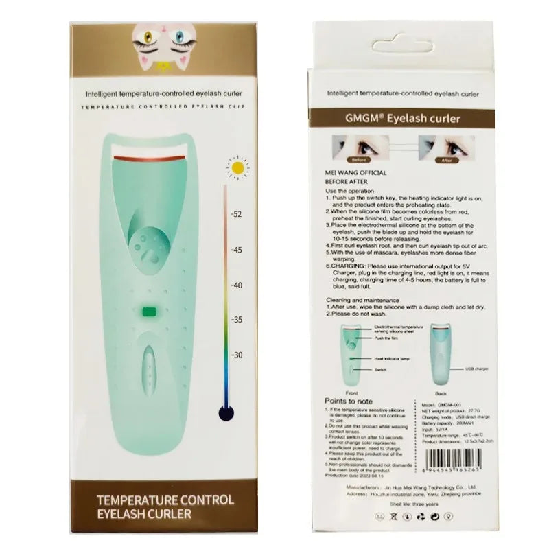 Recourbe cils chauffant électrique pour femmes avec effet regard intensifié