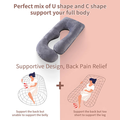 Oreiller de Grossesse en Forme de G – Soutien Intégral & Sommeil Réparateur