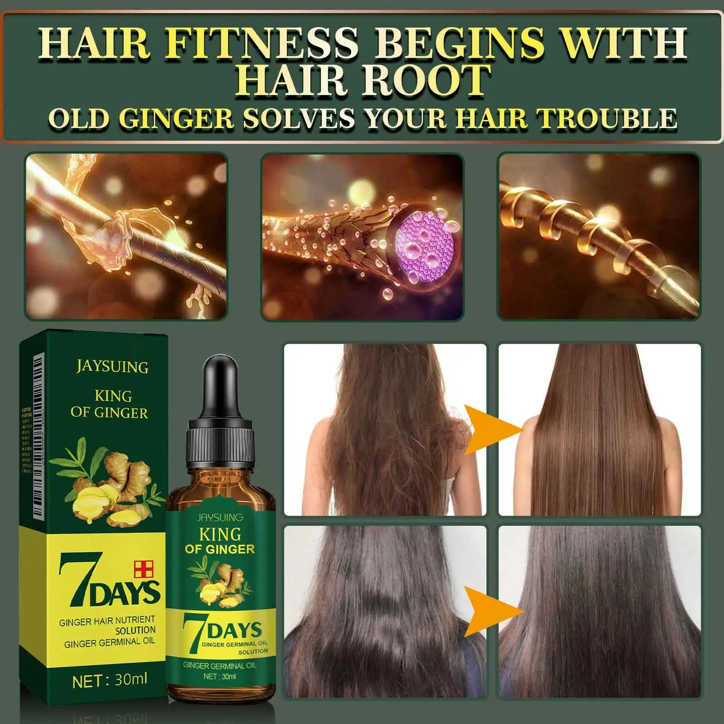 Huile Essentielle de Soin Capillaire au Gingembre – Nourrissez Votre Routine de Soin des cheveux