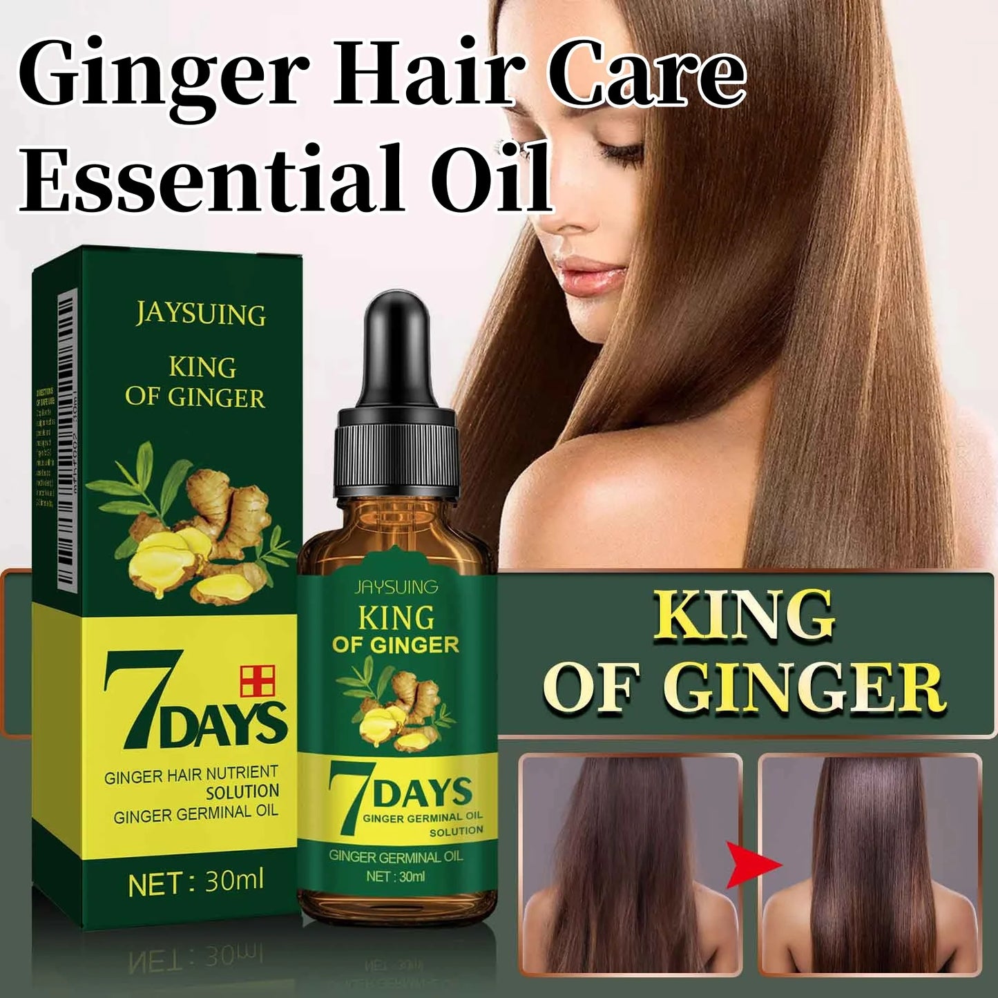 Huile Essentielle de Soin Capillaire au Gingembre – Nourrissez Votre Routine de Soin des cheveux