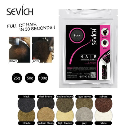 SEVICH 25g Fibres Capillaires Recharge – Solution Instantanée pour des Cheveux Plus Denses