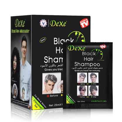 Shampoing colorant pour cheveux noirs avec formule rapide aux herbes naturelles