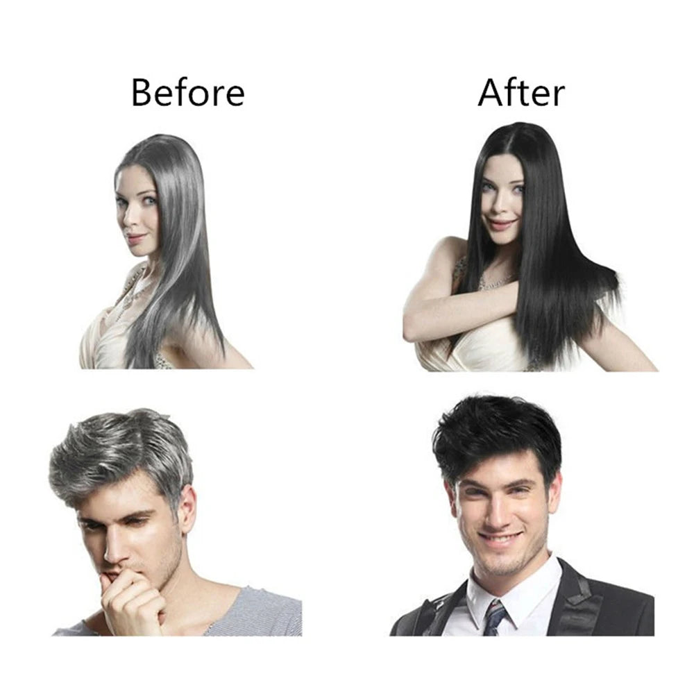 Shampoing colorant pour cheveux noirs avec formule rapide aux herbes naturelles