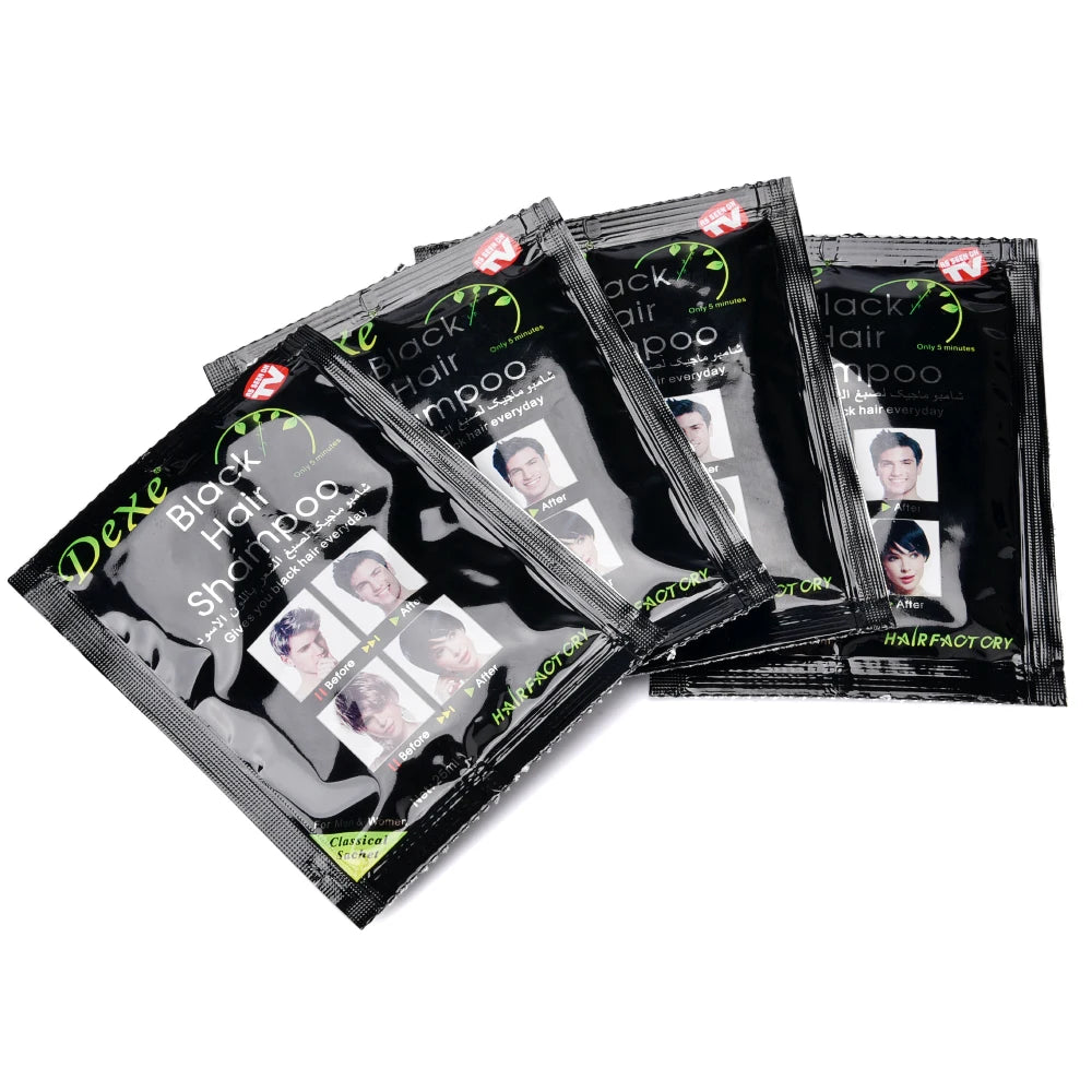 Shampoing colorant pour cheveux noirs avec formule rapide aux herbes naturelles