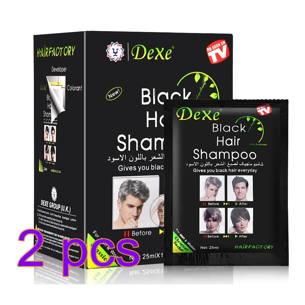 Shampoing colorant pour cheveux noirs avec formule rapide aux herbes naturelles